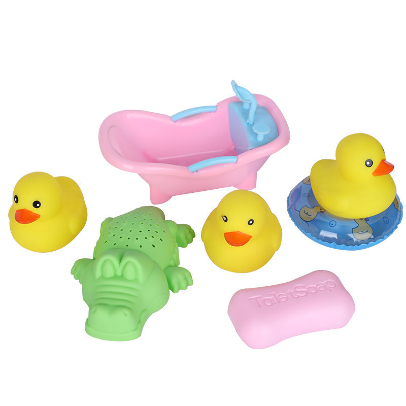 Lindo pequeño pato amarillo juguetes de agua para niños juegos de juguetes de baño juguetes de baño de bebé pinch pinch llamado al por mayor Application Scenario