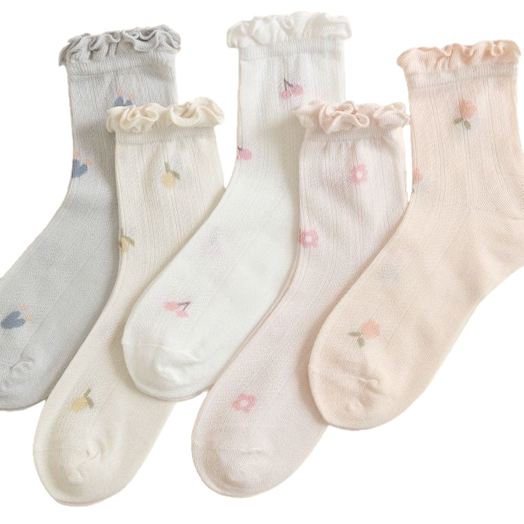 Postpartum socks, spring and summer loose-fitting pure cotton summer thin long calf maternity socks, summer mid-calf socks for new mothers Item Picture