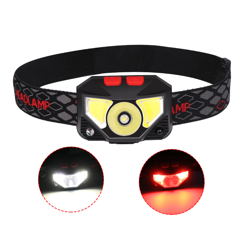 Built-in battery XPG+COB red and white headlamp with battery level display, strong charging sensor, lightweight headlamp Specification image