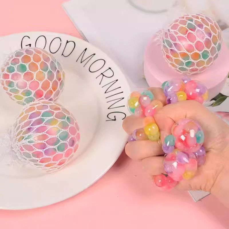 Creative healing seven-color bead kneading fun to relieve stress, vent and relieve pressure, small toys to relieve boredom, grape ball gifts details Picture