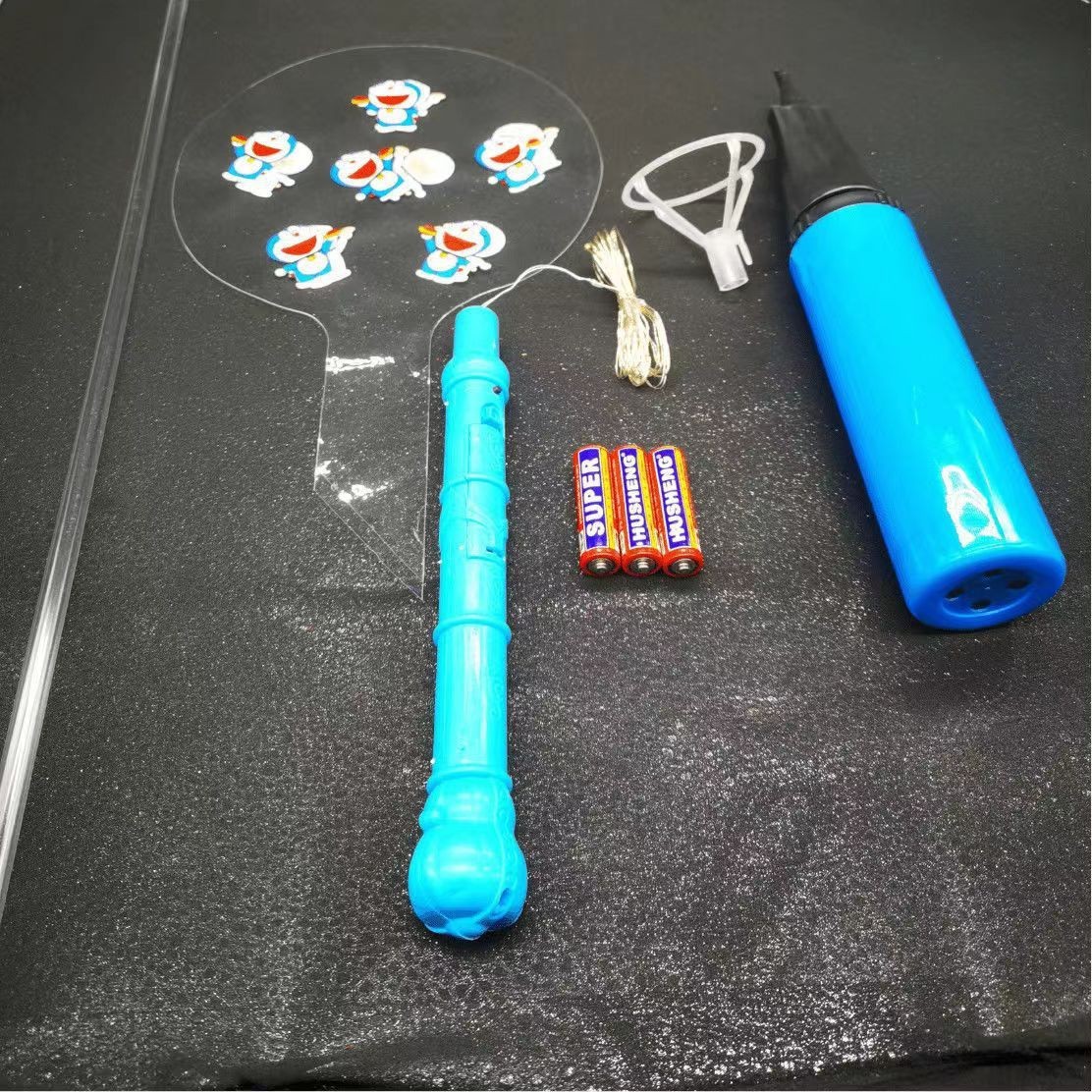 Printed bouncy balls float in the air, popular transparent luminous balloons are being promoted on the ground, and luminous cartoon balls are being sold in wholesale at the children's square Specification image