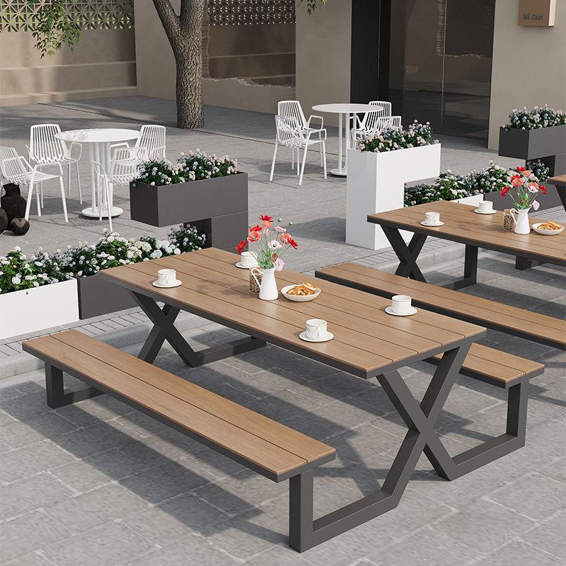 Star Factory outdoor connected park table and chair sets, garden courtyard seats, outdoor benches for scenic spots, square outdoor tables and chairs Application Scenario