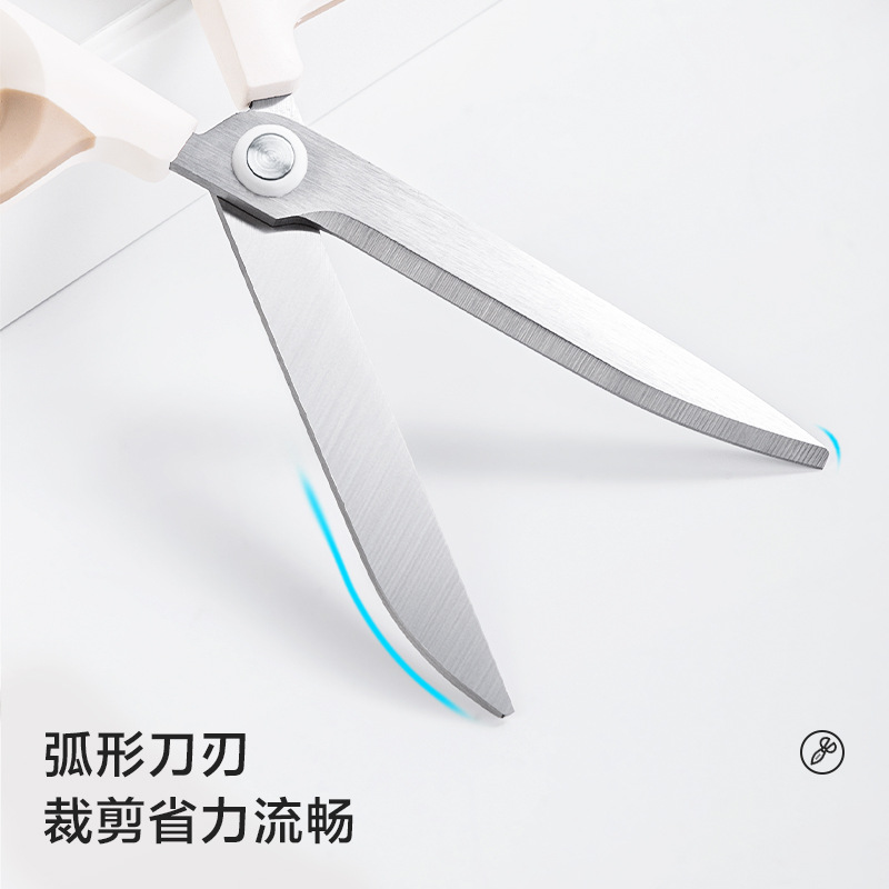 Deli NS056 Newsai household stainless steel office Sharp hand paper-cutting tailor trumpet student scissors details Picture