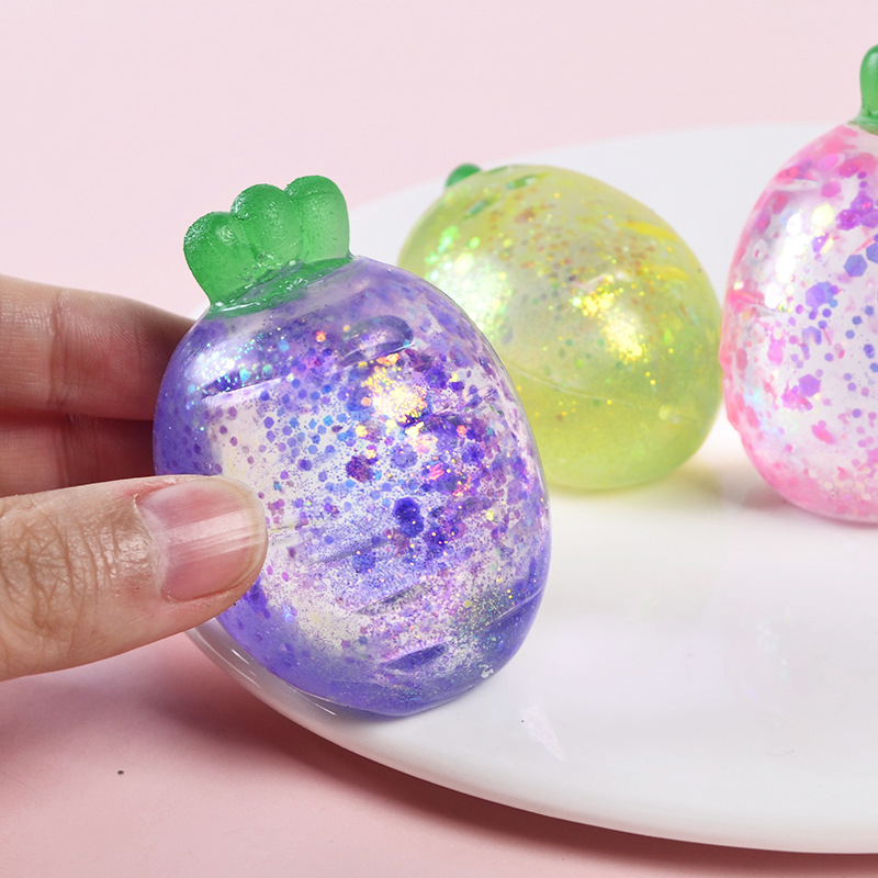 High appearance level Aurora maltose simulation radish Pinching fun Stress-relieving toys Slow rebound maltose syrup stress-relieving balls wholesale factory direct sales children's toys student gifts Application Scenario