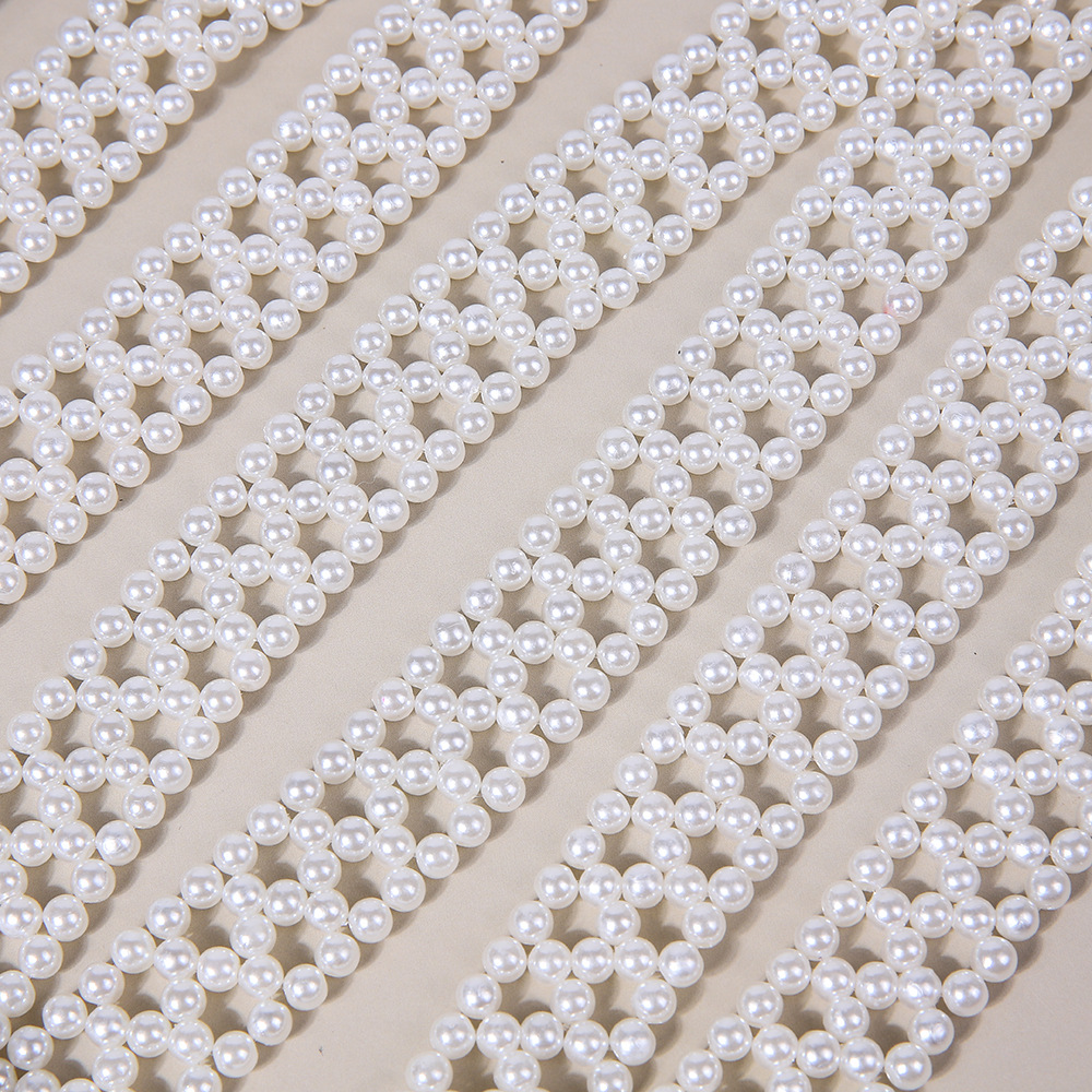 Hand-woven pearl rings, clothing accessories, fashionable hollowed-out hats, hat rings, versatile accessories, chains, belts, decorative materials details Picture