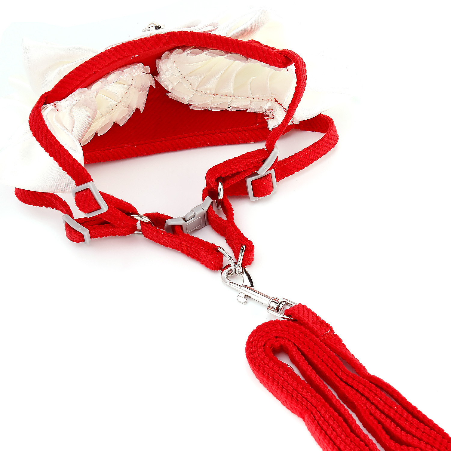 Pet cats, dogs, small dog vests, chest straps, leash, dog and cat walking leash, Korean-style lace bow Specification image