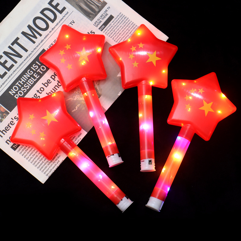 Red Flag glow sticks, flashing Five-Star Red Flag support sticks, children's stage toys for National Day, sports meeting props Application Scenario