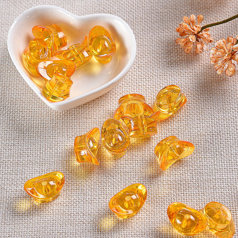 diy手工串珠饰品配件材料亚克力珠子散珠元宝摇钱树材料批发