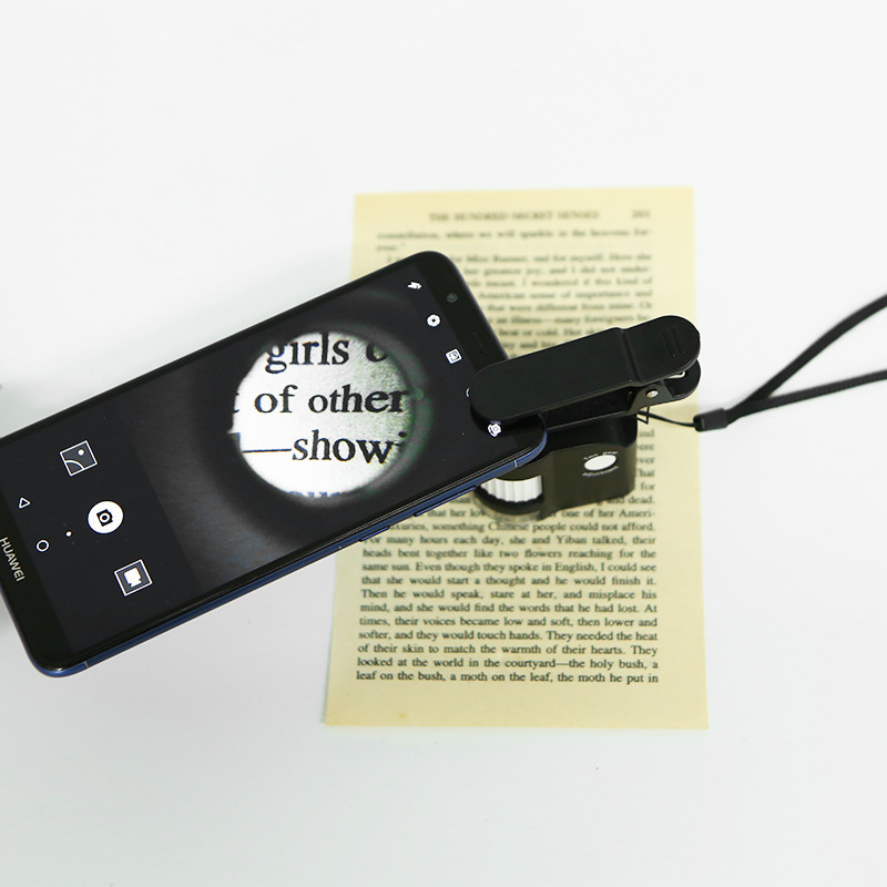 TH-6701C Portable 50x high-definition magnifying glass LED lamp mobile phone holder microscope photography for jewelry appraisal Specification image