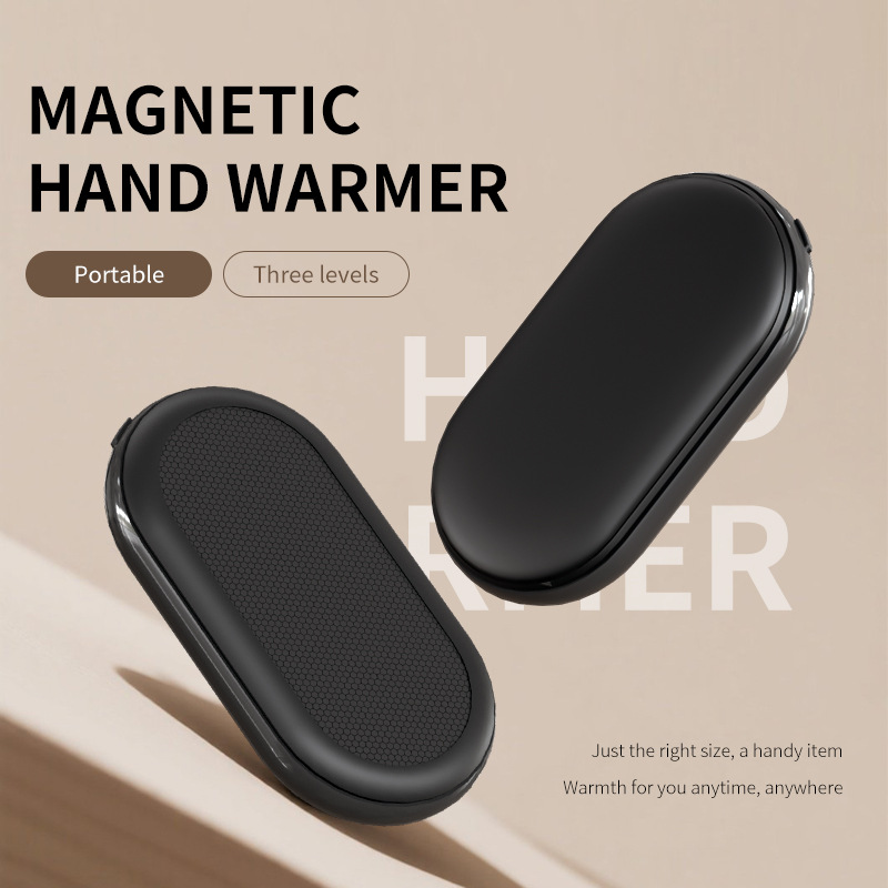 Cross-border magnetic suction split type hand warmer, double-sided heating, intelligent temperature control, portable USB hand warmer, Christmas gift