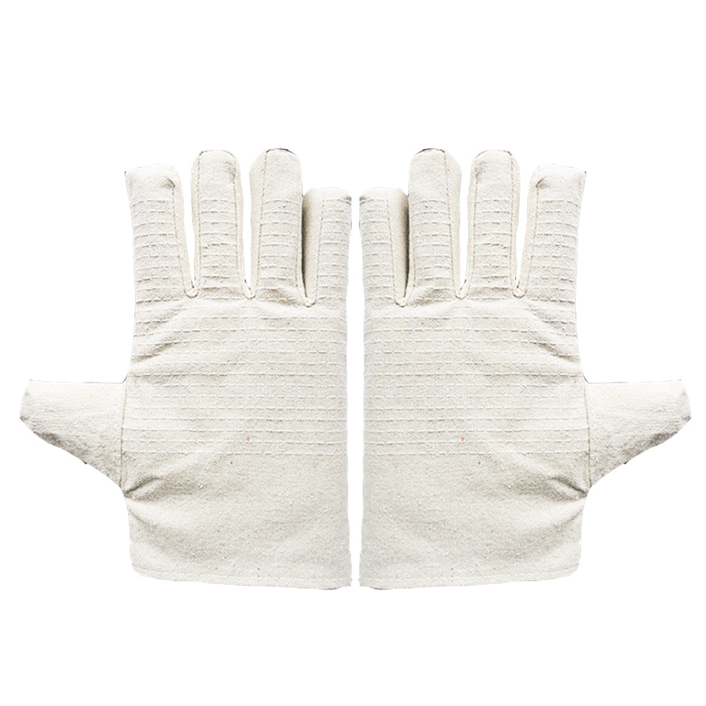 Free shipping, electric welding canvas labor protection gloves, construction site wear-resistant, thickened, heat-resistant, high-temperature resistant and anti-scald welder double-layer gloves Item Picture