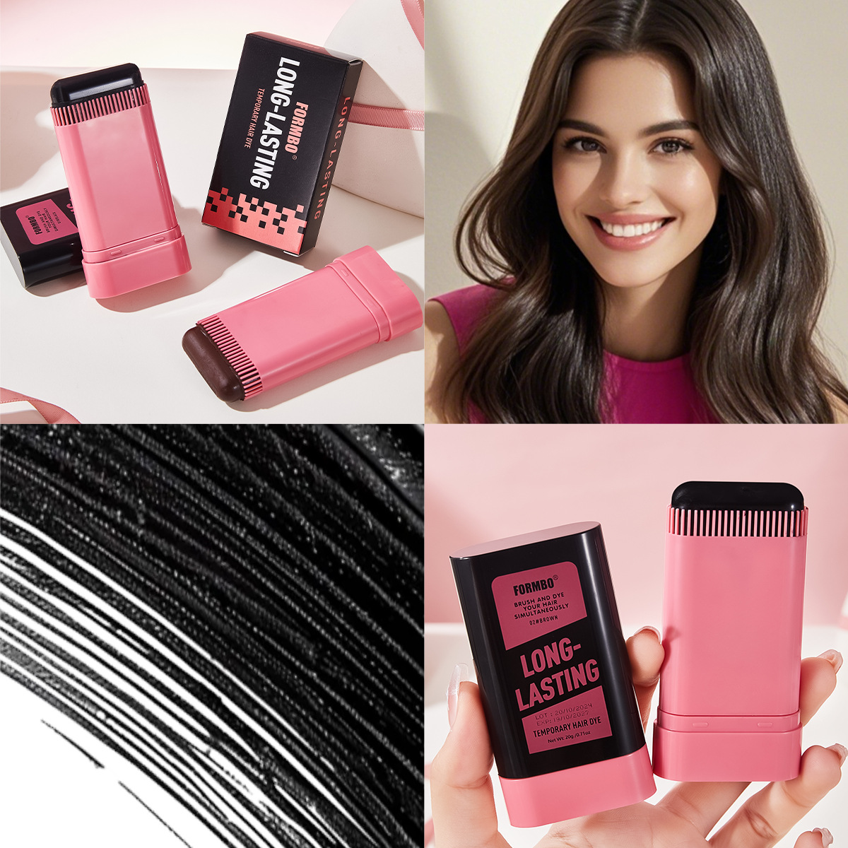 【跨境专供】FORMBO美发棒一次性染发剂应急遮盖白发梳染不伤发细节图