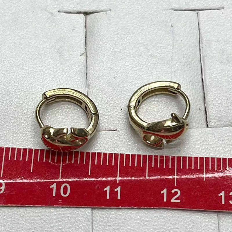 Cross-border bestsellers, Instagram-style earrings, versatile, simple and fashionable, golden earrings, round gold-plated earrings details Picture