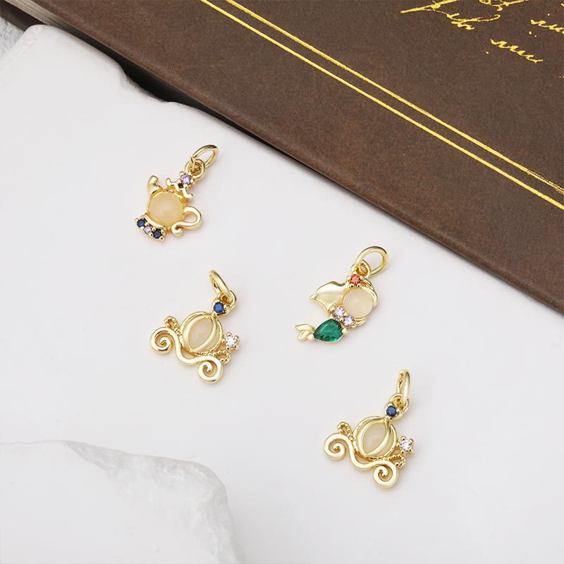 Innovative design DIY copper micro-inlay pendant bracelets, necklaces, earrings, keychains and other accessories are versatile and high-end, plated with 18k gold details Picture