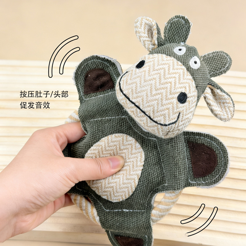 Wholesale dog toys in stock, cross-border best-selling flax frisbees, plush sound-making toys, teething and durable pet toys factory details Picture