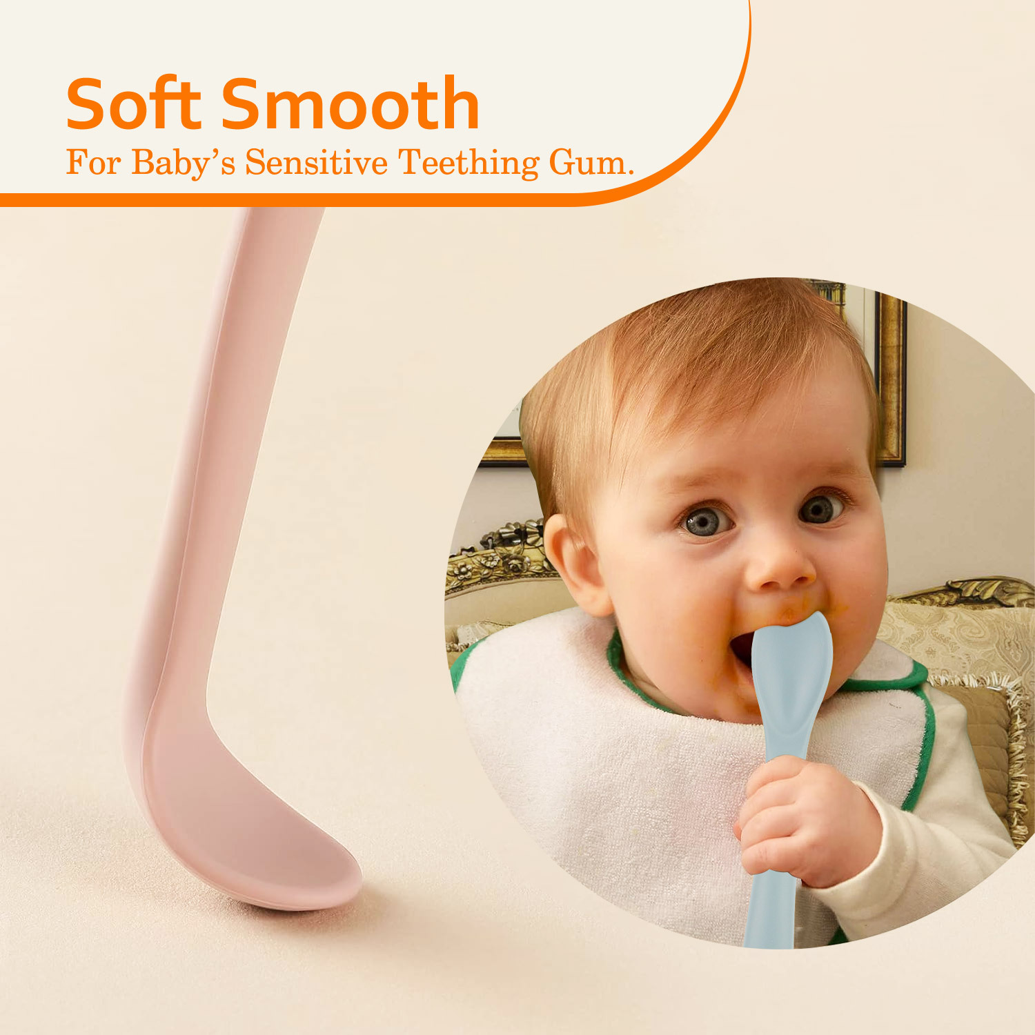 Children's learning to eat spoon, soft silicone small curved spoon, feeding tableware, complementary food spoon, baby training learning to eat spoon direct sales Application Scenario