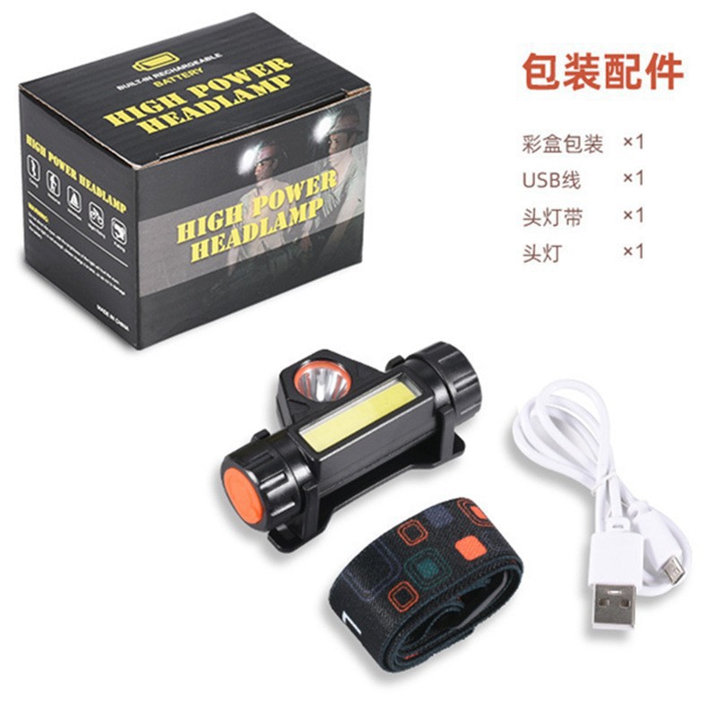 led strong headlight, mini charging, small waterproof diffused light cob headlight, outdoor night fishing headlight, multi-functional headlight details Picture