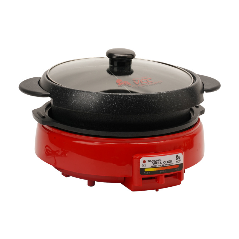 电炒锅/小家电/电热锅/炒菜锅一体锅/电炒锅蒸煮白底实物图