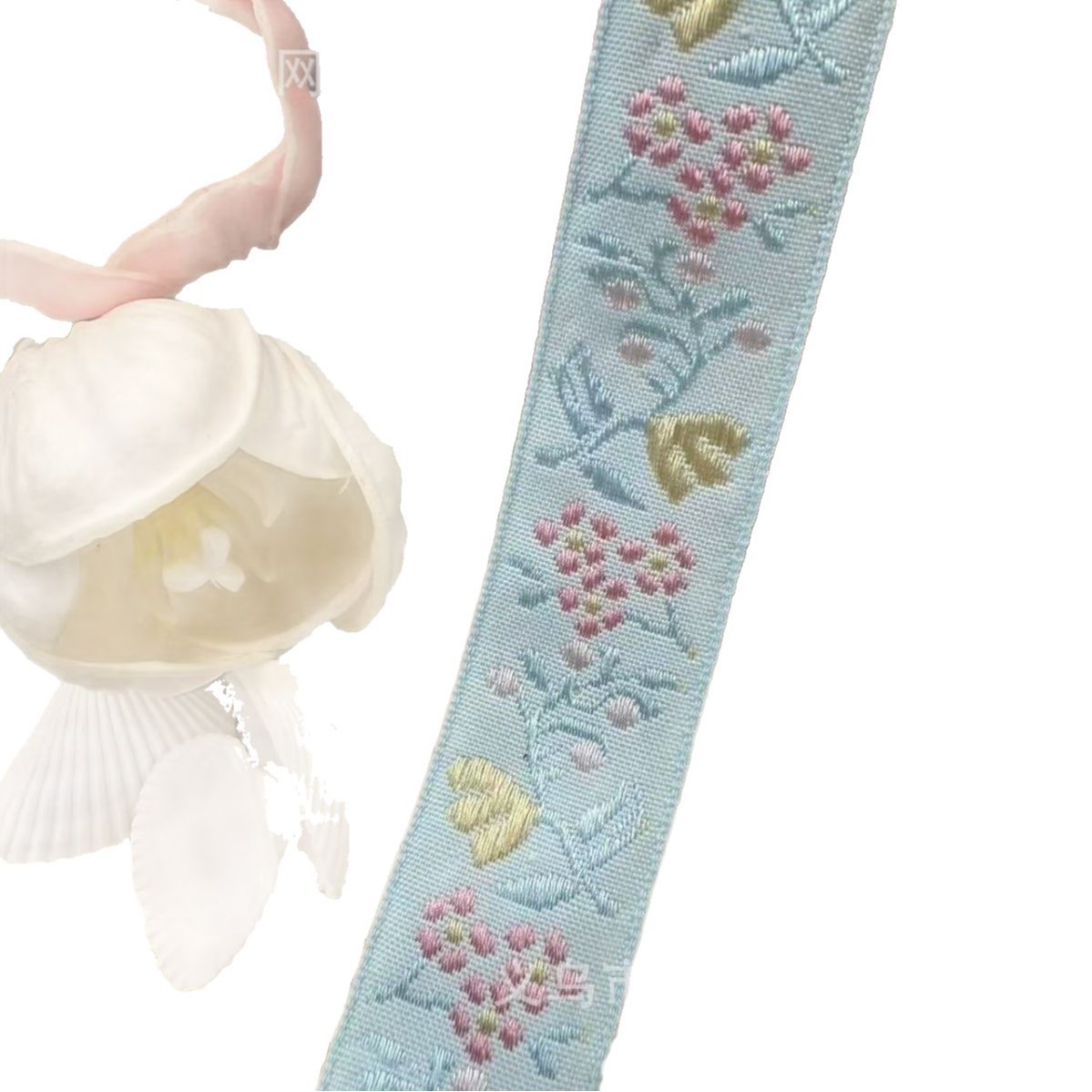 2.5cm Ethnic-style webbing, embroidery, DIY bow, hair accessory, headwear, clothing, border strap, retro Chinese style Item Picture