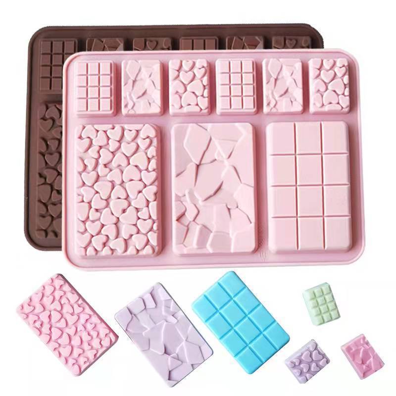 婴幼儿辅食饼干模  新款现货硅胶巧克力模9连不同整版食品级硅胶烘焙模具