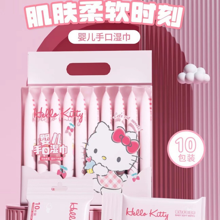 三丽鸥迷你小包婴儿手口湿巾纸独立装携带湿纸巾无菌湿巾批发