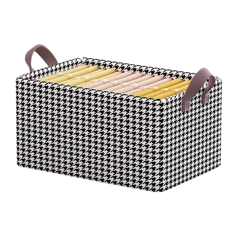 Non-Woven Fabric Foldable Storage Box With Pu Handle, Available In Multiple Sizes And Colors, And Supports Customization Item Picture