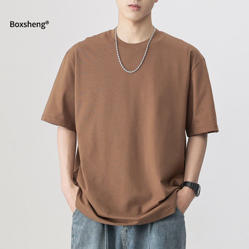 Wholesale short-sleeved T-shirt men's summer thin loose solid color casual top 2026 new style 230g pure cotton base layer Application Scenario