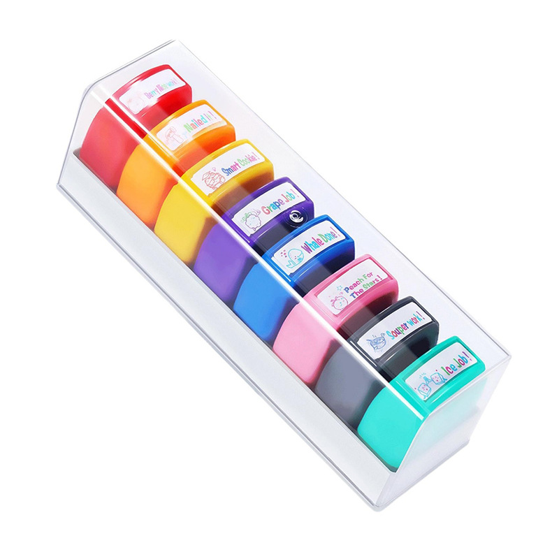 Cross-border exclusive fun teacher comments, photosensitive stamps, children's English encouragement affairs, plastic stamp sets wholesale details Picture