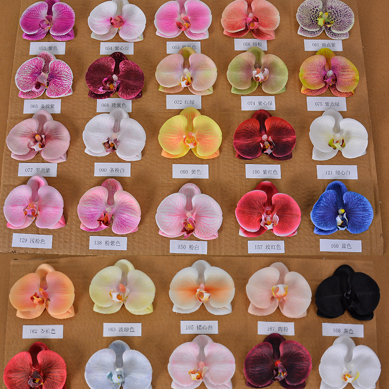 Phalaenopsis flower head artificial flower, diy flower bouquet accessories, wedding decoration, landscaping, home ornaments, cross-border wholesale