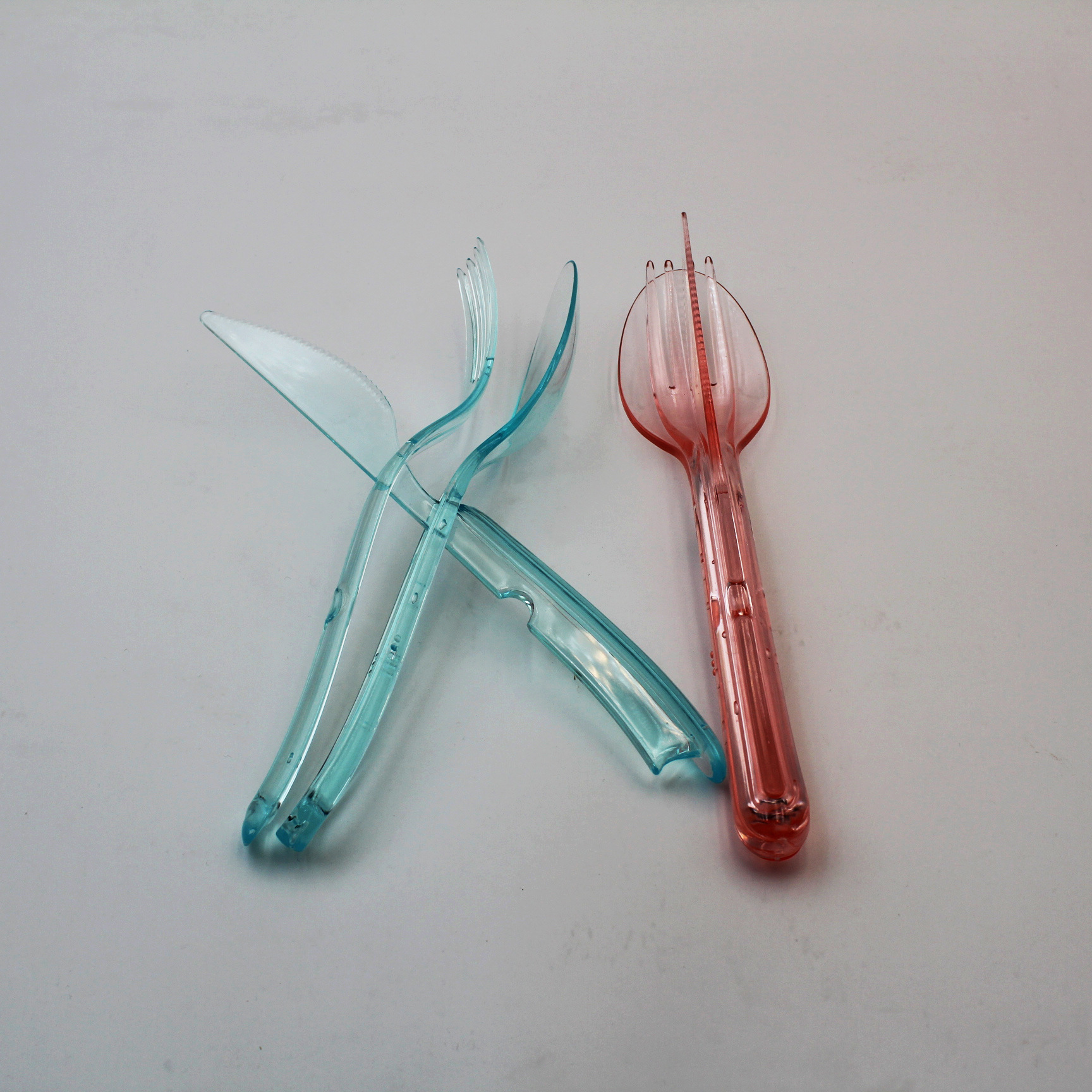 New salad knife, fork and spoon with thickened PS material, modern and simple ice cream knife, fork and spoon