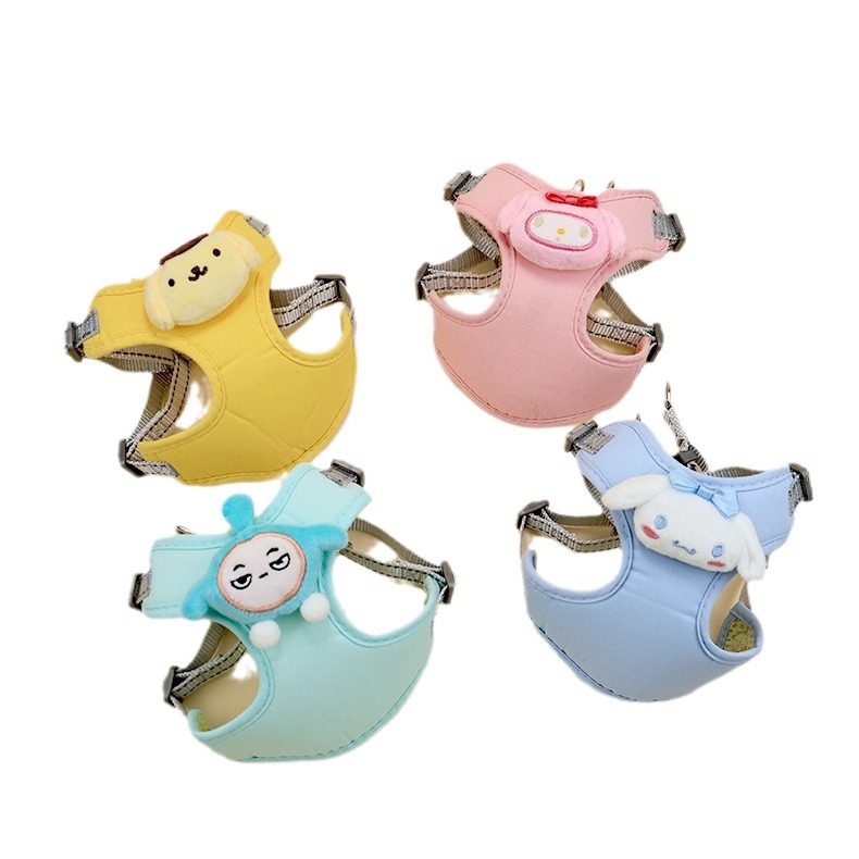 Rongka Pet Cross-border New pet chest and back with vest style doll dog leash breathable chest and back pet chest and back Item Picture