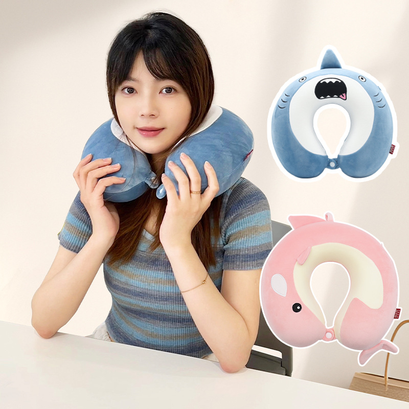 Cartoon Marine animal memory foam U-shaped pillow, Kanglehouse travel and office neck pillow, slow rebound neck pillow wholesale