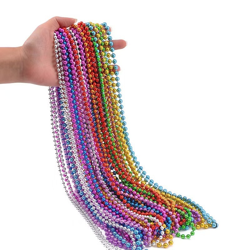 狂欢节饰品派对项链新奥尔良项链派对彩色珠链塑料装饰品批发