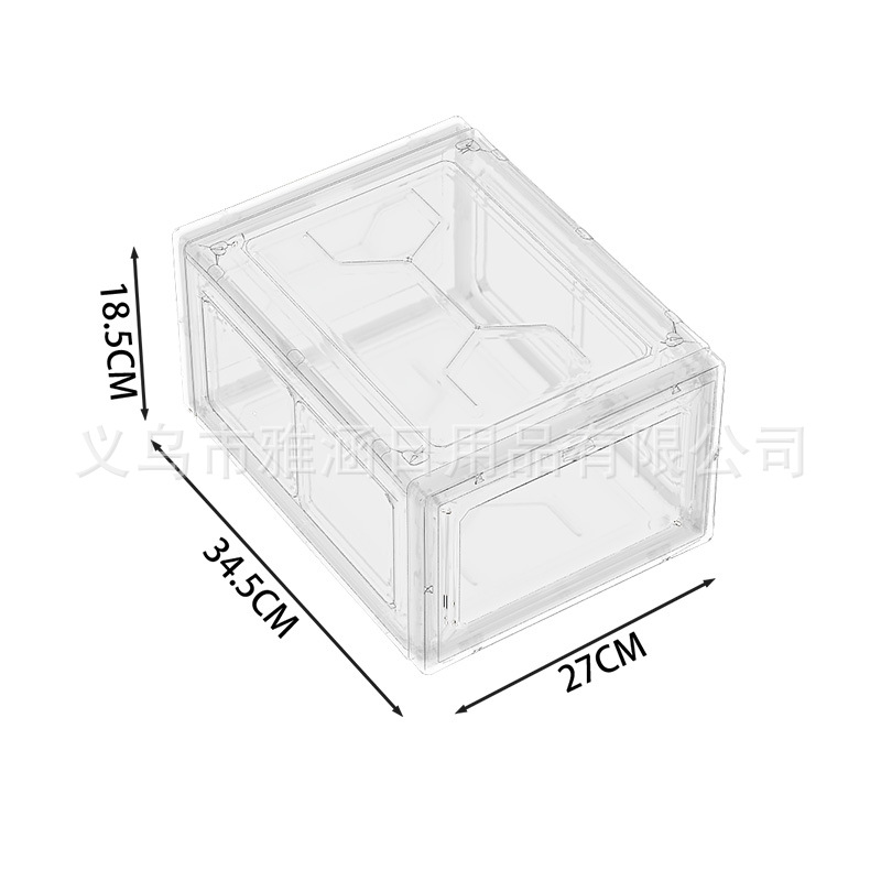 巴西热销新款防尘透明鞋盒磁吸式鞋盒收纳盒卧室门口玄关防尘鞋架塑料全透明鞋盒详情图5