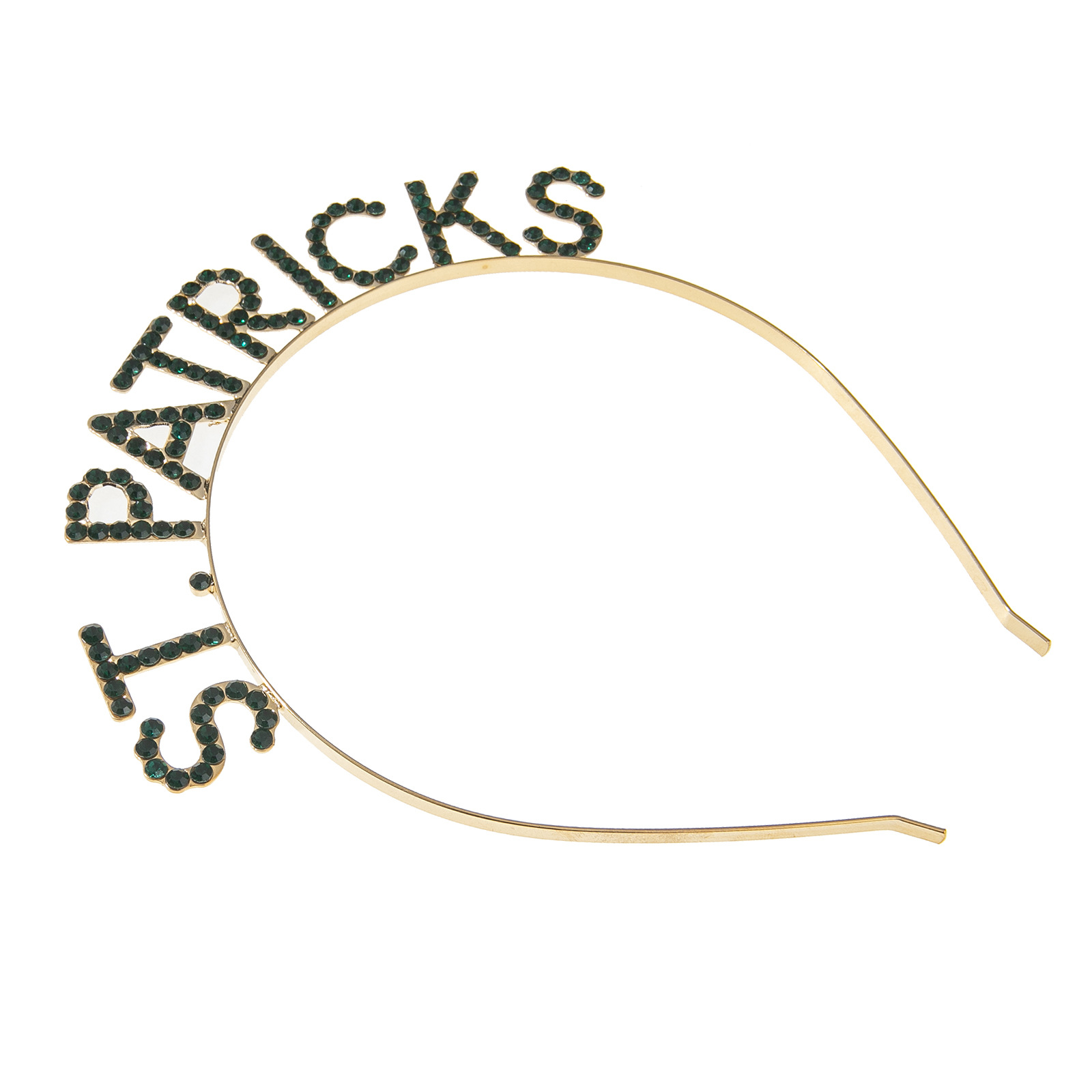 Halloween headband cross-border creative letter headband ST. Patrick's Day green diamond headband holiday headwear wholesale supply Specification image