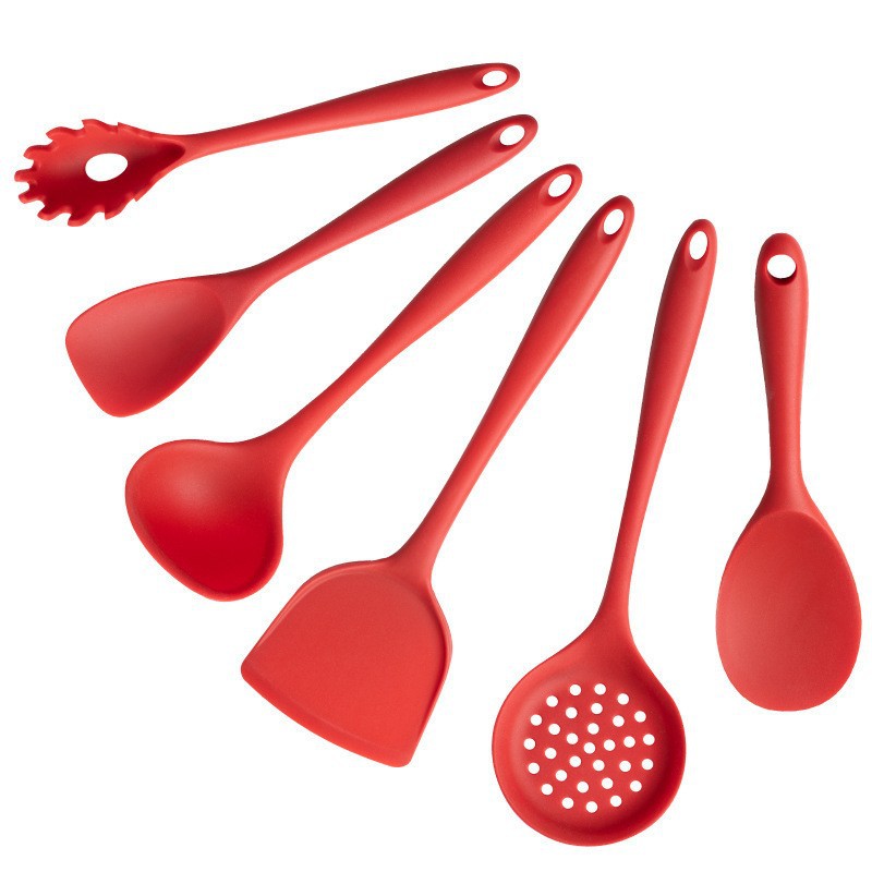 Silicone spatula for cooking kitchen, FDA non-stick pan cooking spatula and spoon set, household kitchen utensils, soup spoon, strainer Item Picture