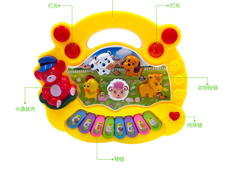 Cartoon Animal Farm Music piano Baby enlightenment Early Education Intelligence electronic organ toys Best-selling children's teaching AIDS batch Application Scenario