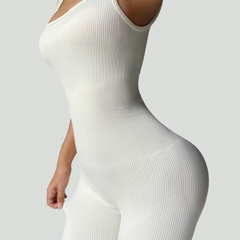 Cross-border European and American yoga wear women's set, one-piece suit, threaded yoga fitness sportswear, outdoor backless one-piece trousers Specification drawing