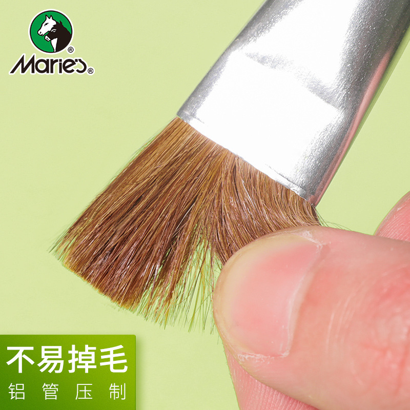 Marley G1860 Wolf-hair gouache brush, flat head oil painting brush, acrylic brush, brush, oil painting brush, exam painting Specification image