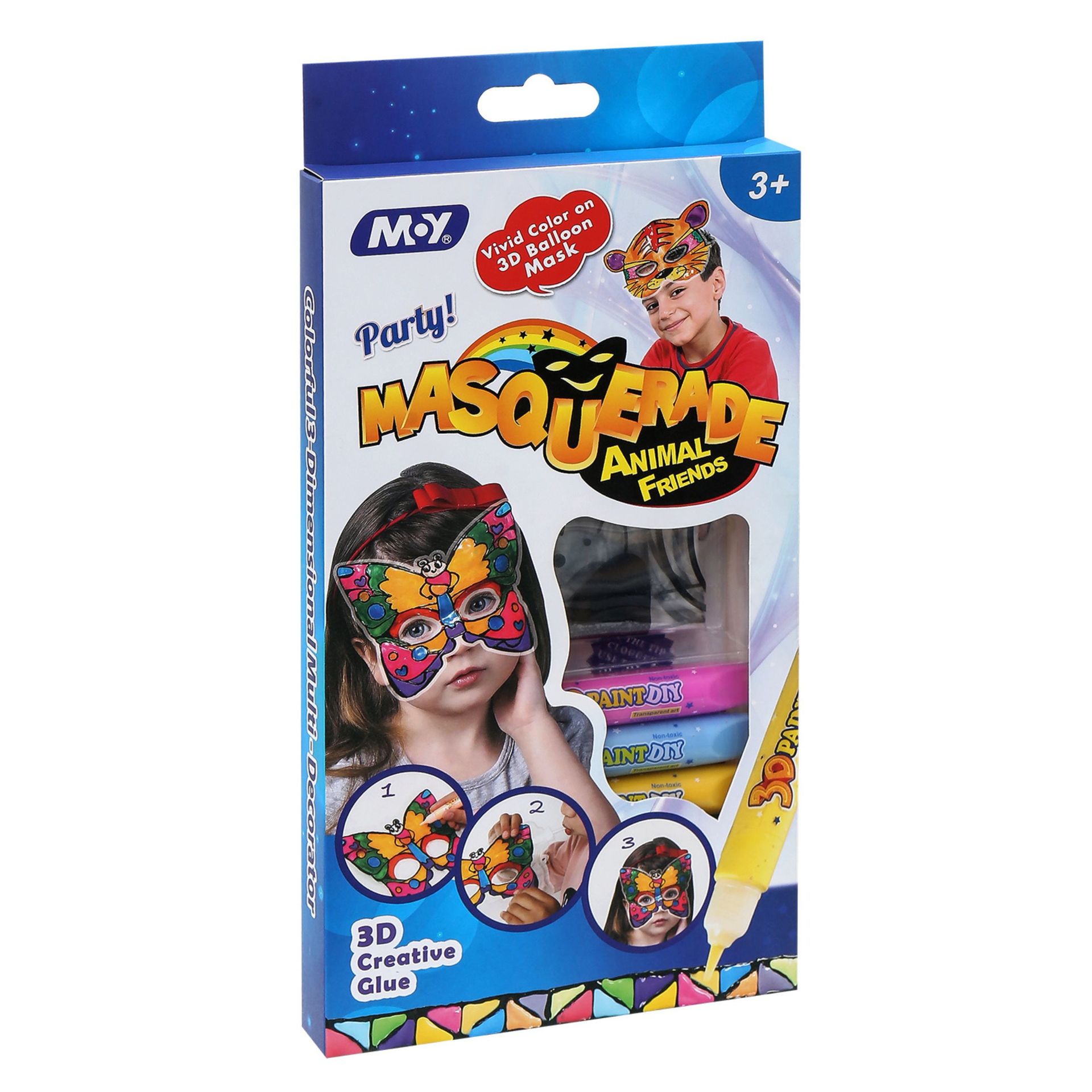 Children's gifts, diy plastic painting material kits, graffiti animal masks, kindergarten art toys, coloring, no baking required Item Picture