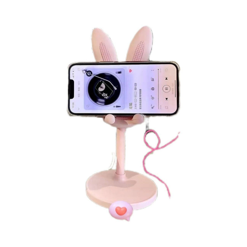 The little Rabbit mobile phone stand is a desktop adjustable and lift-up support stand for lazy selfies and live streaming. It is a cute cartoon support stand Item Picture