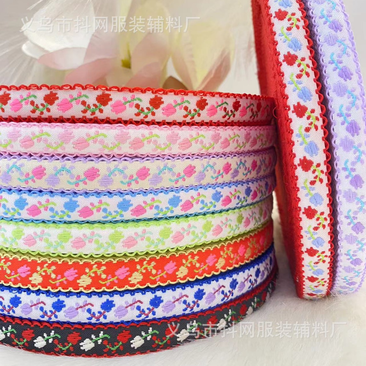 1.4 cm black fungus edge jacquard embroidery ribbon, hair accessory, headwear, edge strap, performance costume accessory