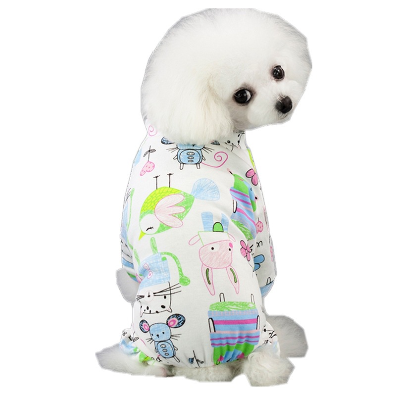 Pet cuatro pies ropa casera perro casual dibujos animados con patrón de fruta teddy by bear traje casero ropa de gato Item Picture