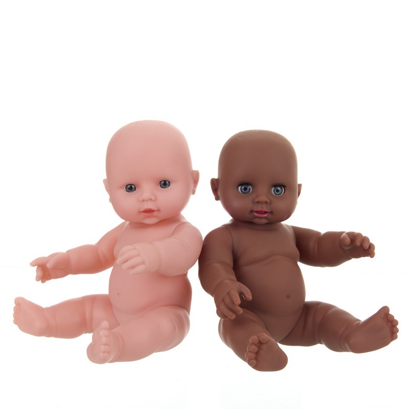 Africano black eva 30CM peludo peludo reborn muñeca emulación bebé goma suave bebé niño niño educación temprana padres jugar details Picture