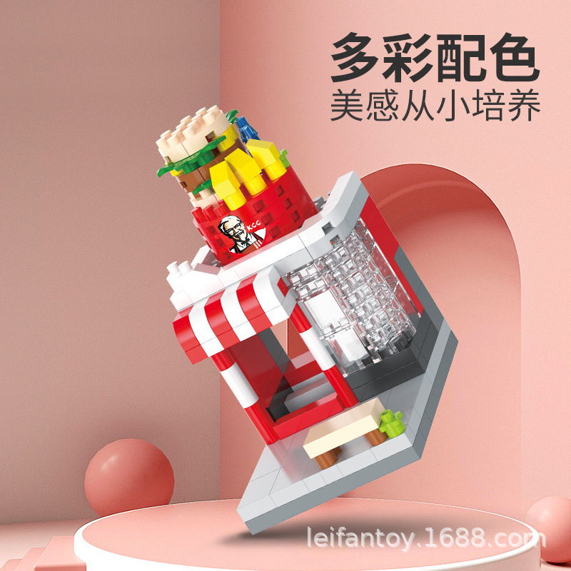 Children's small particle street scene building block city architecture model compatible with Lego puzzle building for boys and girls Application Scenario