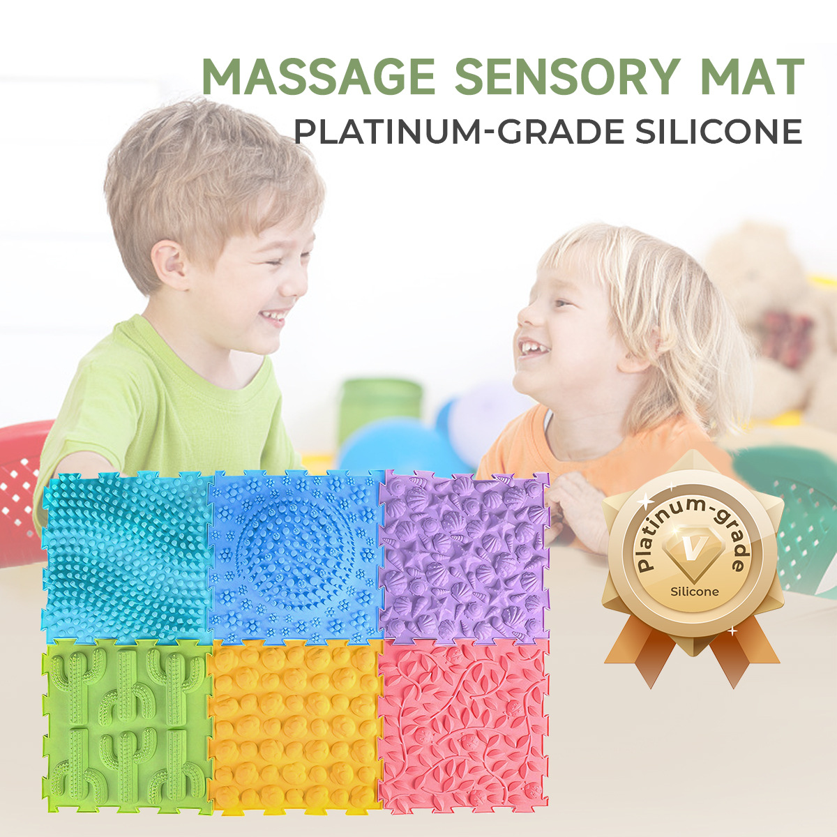 指压板儿童感统训练触觉脚底趾压板跨境家用户外软胶足底按摩垫详情图1