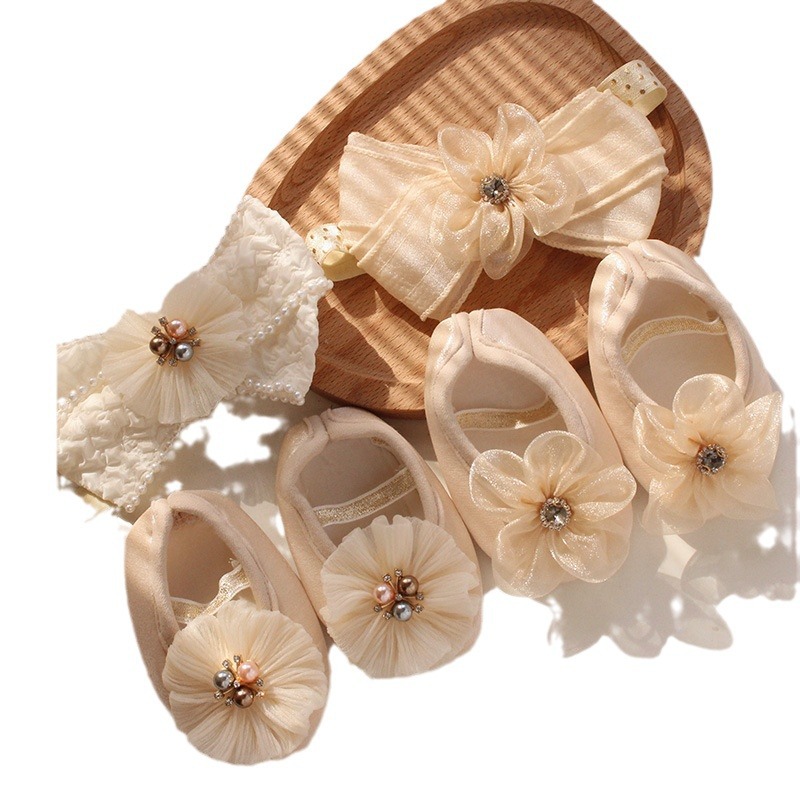 Baby diadema calcetines set niños adorables lazo peluquería flores bebé recién nacido luna llena tocados mujer Specification image