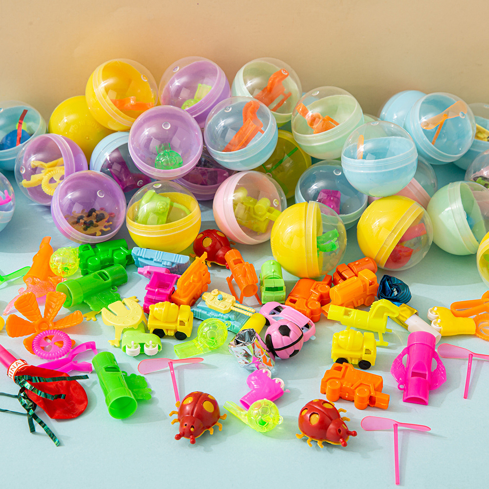 45mm混装小玩具扭扭蛋球1元2元投币扭蛋机用幼儿园礼品球鸡蛋形复活节彩蛋盲盒创意潮流玩具