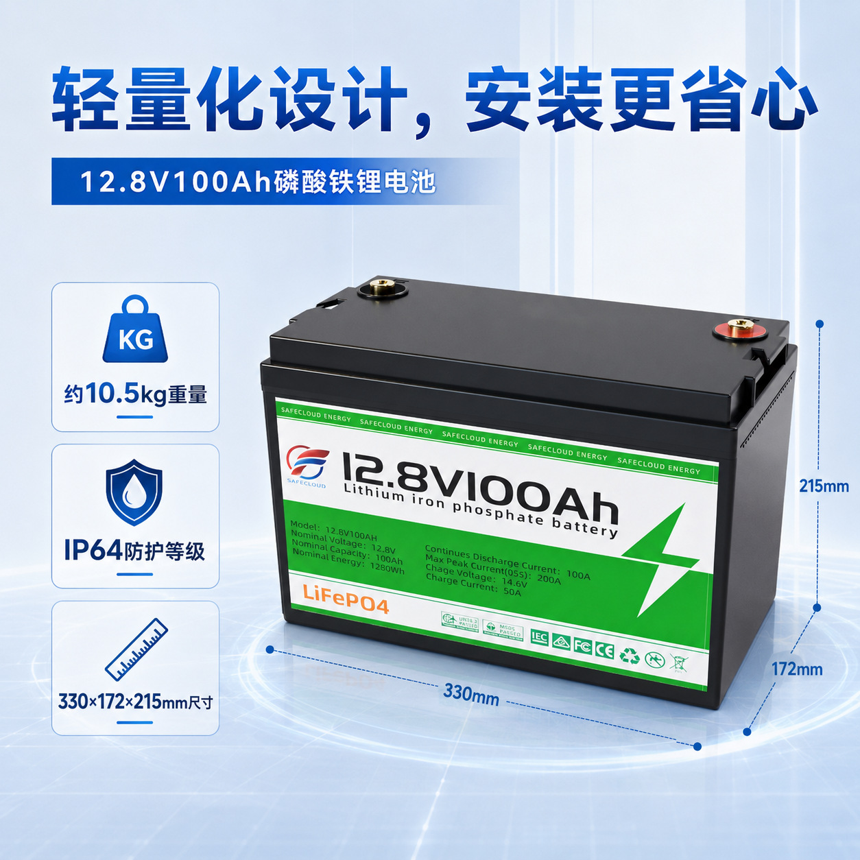 12V lithium battery 12V100AH, RV outdoor lithium iron phosphate energy storage battery pack in stock Application Scenario