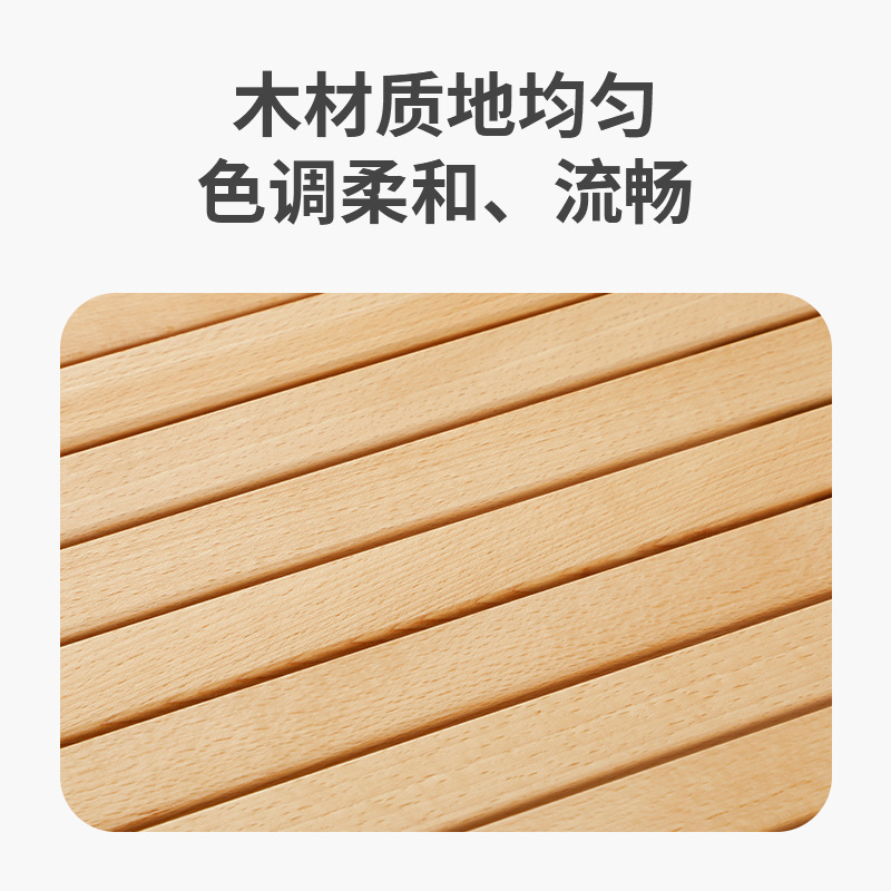 户外露营折叠桌子榉木蛋卷桌便携烧烤野餐实木露营野餐蛋卷桌批发产品图